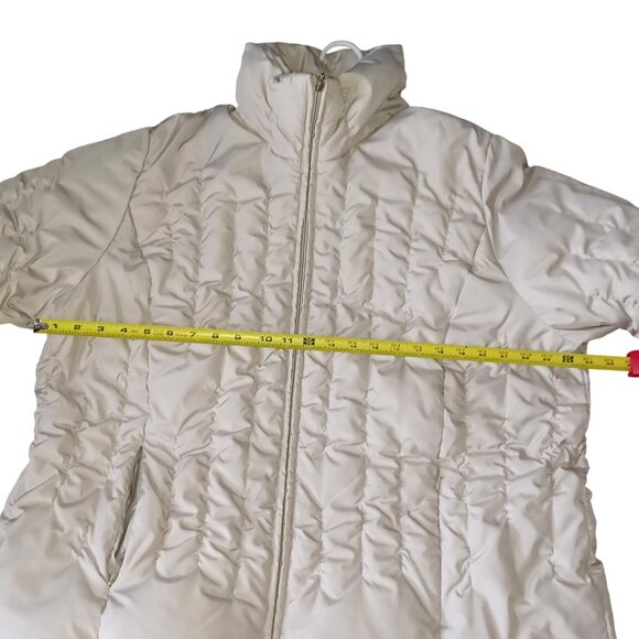 Lane Bryant Womens Sz XL Coat Packable Beige Ruched Puffer Winter Jacket Beige - Picture 6 of 11